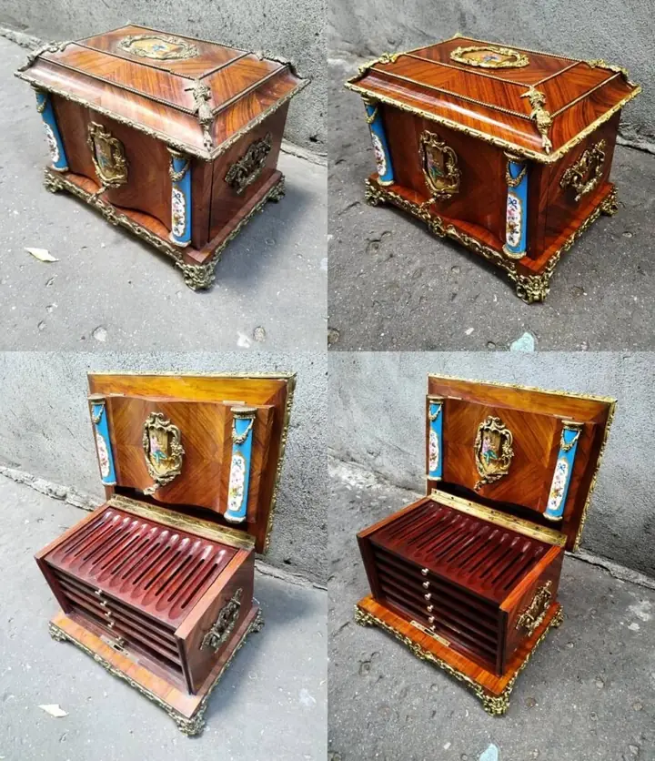 Humidor przed i po renowacji